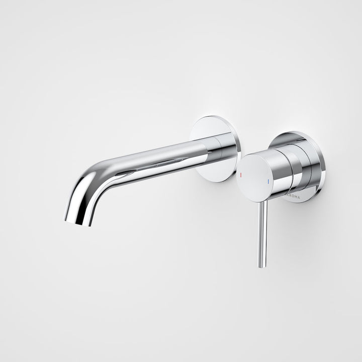 Caroma Liano II 175mm Wall Basin / Bath Mixer with 2 Round Cover Plates Chrome Complete Set 6 Star Lead Free