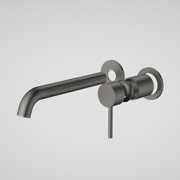 Caroma Liano II 210mm Wall Basin / Bath Trim Kit Only with 2 Piece Round Cover Plates Gun Metal 6 Star Lead Free