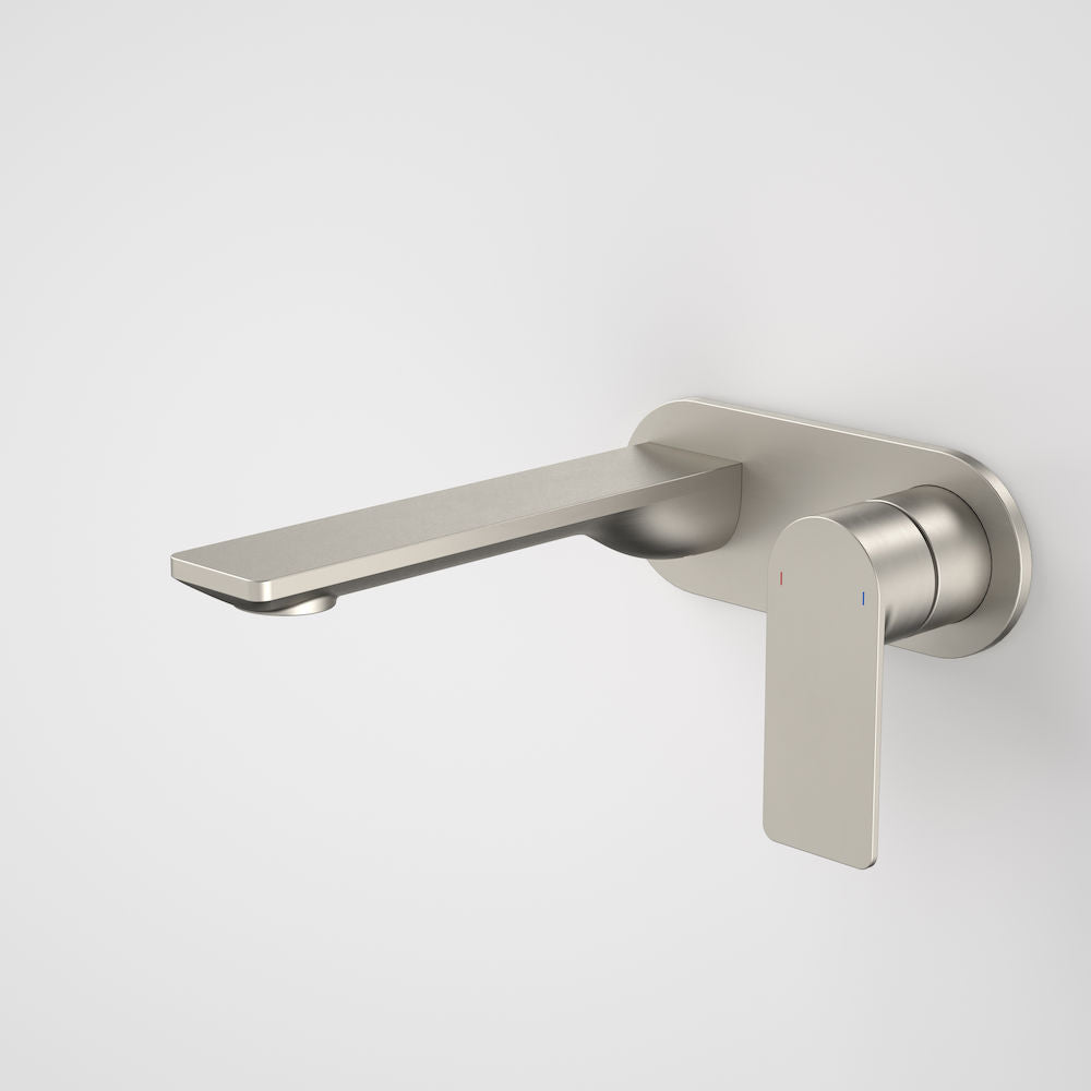 Caroma Urbane II Wall Basin / Bath Mixer Round Cover Plate Brushed Nickel 180mm Lead Free