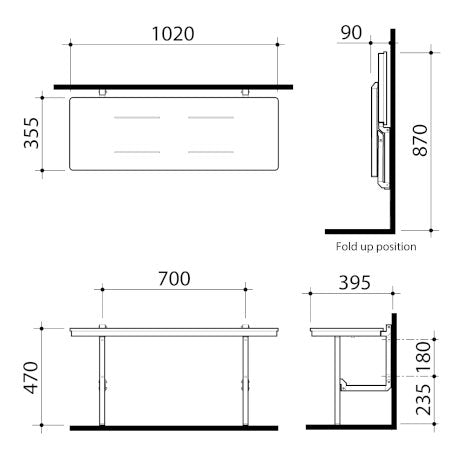 Caroma Care Support Folding Shower Seat  White (GermGard®)*
