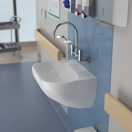 Caroma Clinic 600 Wall Basin - No Tap Hole