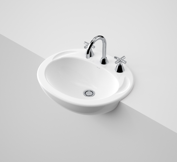 Caroma Concorde 500 Semi Recessed Basin - 3 Tap Hole