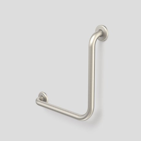 Caroma Care Support Grab Rail 90 Degree 450X450 Right Hand or Left Hand Brushed Nickel