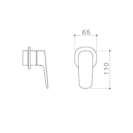 Caroma Contura II Bath/Shower Mixer Trim Kit Chrome