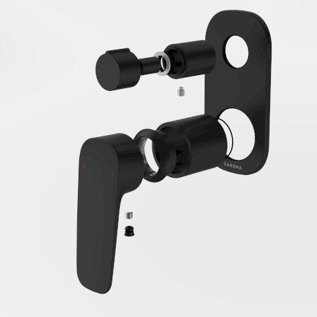 Caroma Contura II Bath/Shower Mixer with Diverter Trim Kit Matte Black