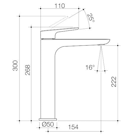 Caroma Contura II Tower Basin Mixer Brushed Bronze