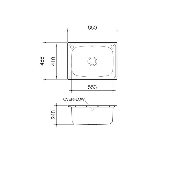 Clark 45L Single Tub+Overflow