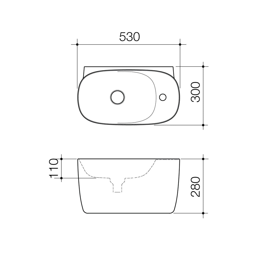 Caroma Contura II Hand Wall Basin (1 Tap Hole) Matte White