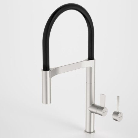 Caroma Liano II Pull Down Sink Mixer Dual Spray Brushed Nickel Lead Free