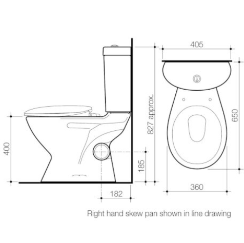 Caroma Profile Left Hand Skew Trap Close Coupled Soft Close Suite