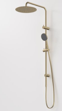 Caroma Urbane II Rail Shower with 300mm Overhead Brushed Brass