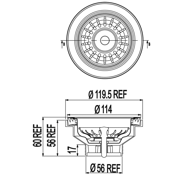 Clark 90/50mm Long Basket Waste