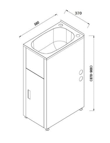 Bad Und Kuche Traditionell 30 Litre Compact Laundry Tub & Cabinet White