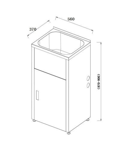 Bad Und Kuche Traditionell 30 Litre Compact Laundry Tub & Cabinet White