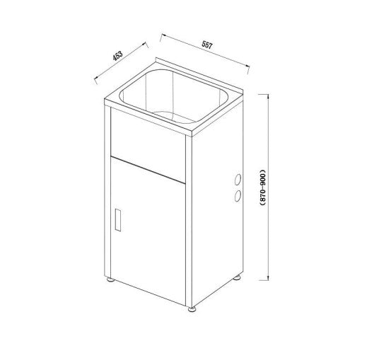 Bad Und Kuche Traditionell 35 Litre Laundry Tub & Cabinet White