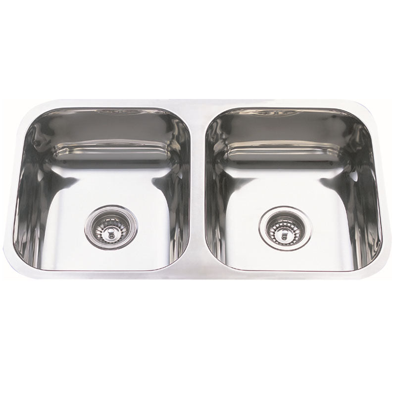 Bad Und Kuche Traditionell Under / Overmount Double Bowl Sink Stainless Steel
