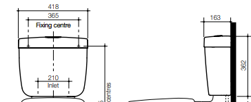 Caroma Aire Connector Bottom Inlet Cistern (includes seat and link)