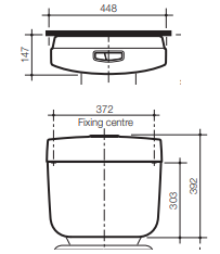 Caroma Slimline Connector Cistern White