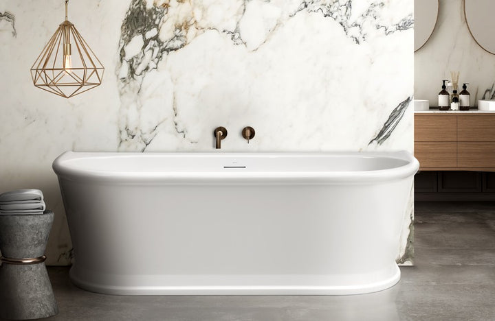 Decina Oxford 1700 Back-To-Wall Freestanding Bath with Integrated Overflow