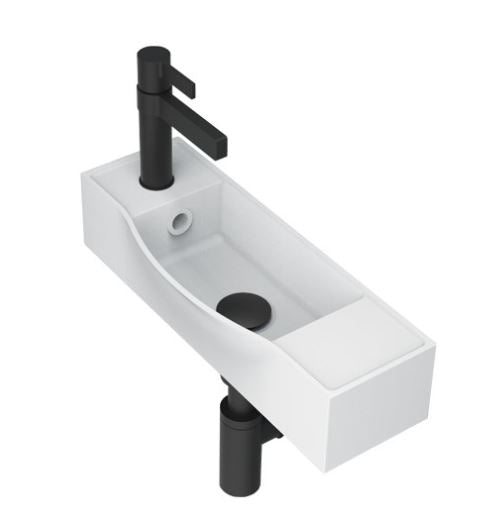 ADP Halo Wall Basin Wall Basins Gloss White Left Tap Hole