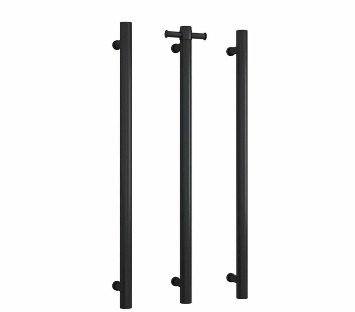 Thermorail Straight/Round 12Volt Matt Black Vertical Bar 900x142x100mm 30Watts With Optional Hook
