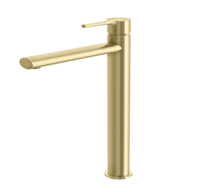 Phoenix Vivid Slimline Oval Vessel Mixer Brushed Gold Lead Free