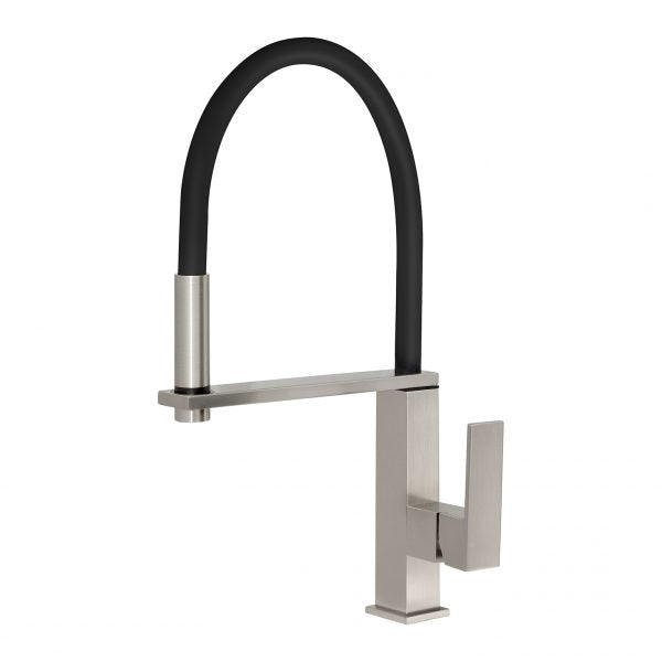 Phoenix Vezz Flexible Hose Sink Mixer Square Matte Black Lead Free