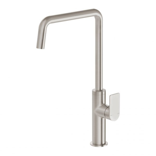 Phoenix Mekko Sink Mixer 190mm Squareline Brushed Nickel