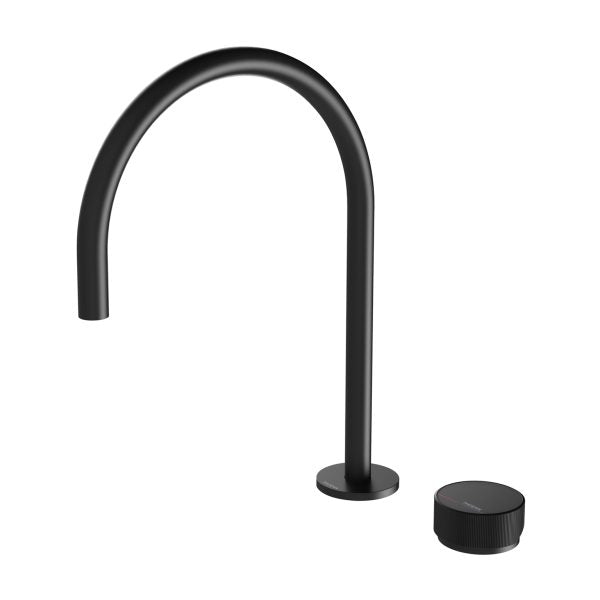 Phoenix Axia Hob Sink Mixer Set 220mm Gooseneck Matte Black
