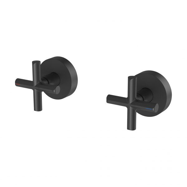 Phoenix Vivid Slimline Plus Wall Top Assemblies 15mm Extended Spindles Matte Black Lead Free