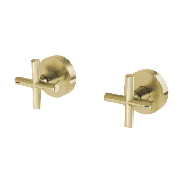 Phoenix Vivid Slimline Plus Wall Top Assemblies 15mm Extended Spindles Brushed Gold Lead Free