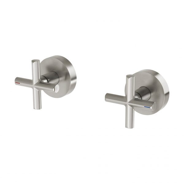Phoenix Vivid Slimline Plus Wall Top Assemblies 15mm Extended Spindles Brushed Nickel Lead Free