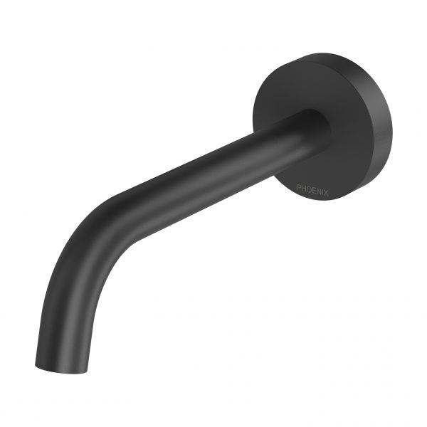 Phoenix Vivid Slimline Plus Wall Basin / Bath Outlet 180mm Matte Black
