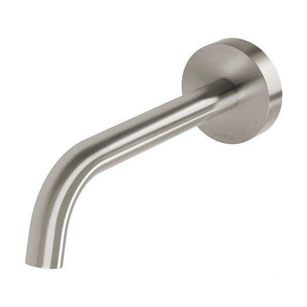 Phoenix Vivid Slimline Plus Wall Basin / Bath Outlet 180mm Brushed Nickel Lead Free