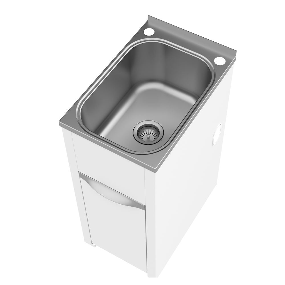 Clark Eureka 35 Litre Compact Tub & Cabinet, Single By-Pass (Includes one flexible by-pass kit)