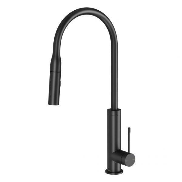 Phoenix Deja Pull Out Sink Mixer 220mm Matte Black Lead Free