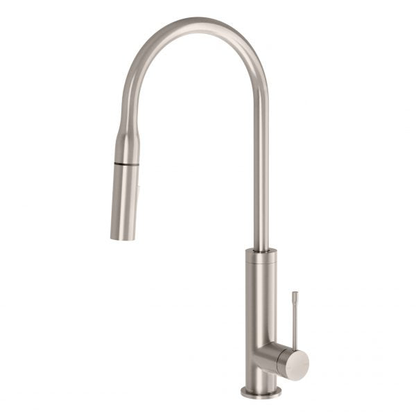 Phoenix Deja Pull Out Sink Mixer 220mm Brushed Nickel Lead Free