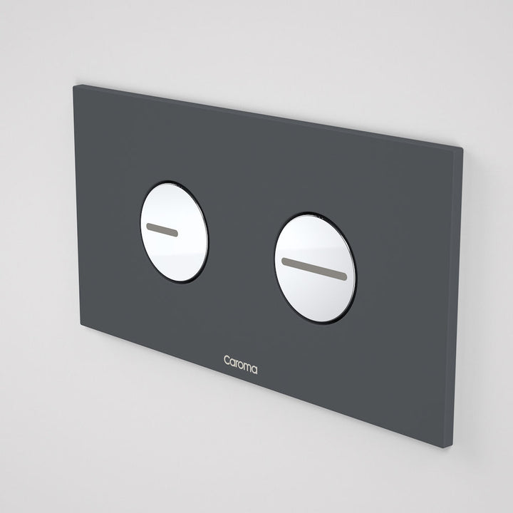 Caroma Invisi Series II® Round Dual Flush Plate & Buttons (Plastic) Dark Grey