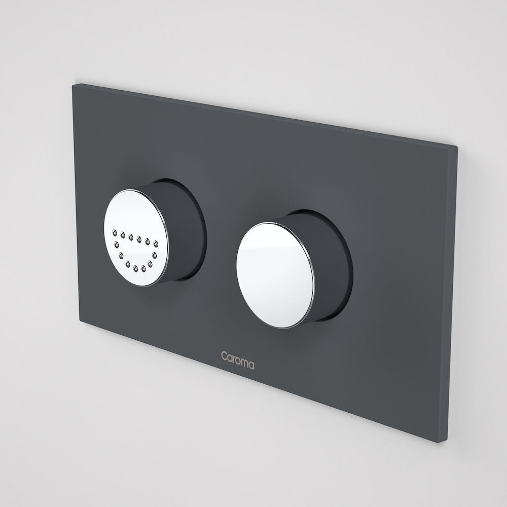 Caroma Invisi Series II® Round Dual Flush Plate & Raised Care Buttons (Plastic) Afternoon Daze