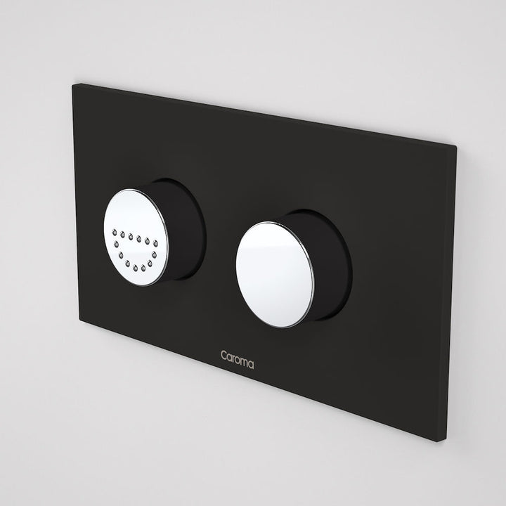 Caroma Invisi Series II® Round Dual Flush Plate & Raised Care Buttons (Plastic) Midnight Dream