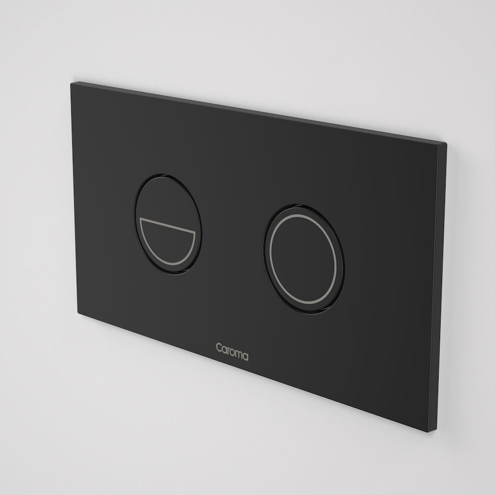Caroma Invisi Series II® Round Dual Flush Plate & Buttons (Metal) - Matte Black