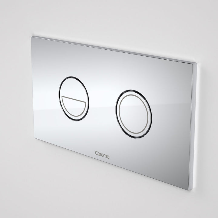 Caroma Invisi Series II® Round Dual Flush Plate & Buttons (Metal) Satin