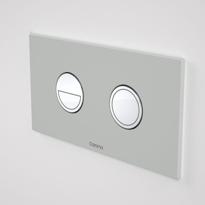 Caroma Invisi Series II® Round Dual Flush Plate & Buttons (Metal) Light Grey