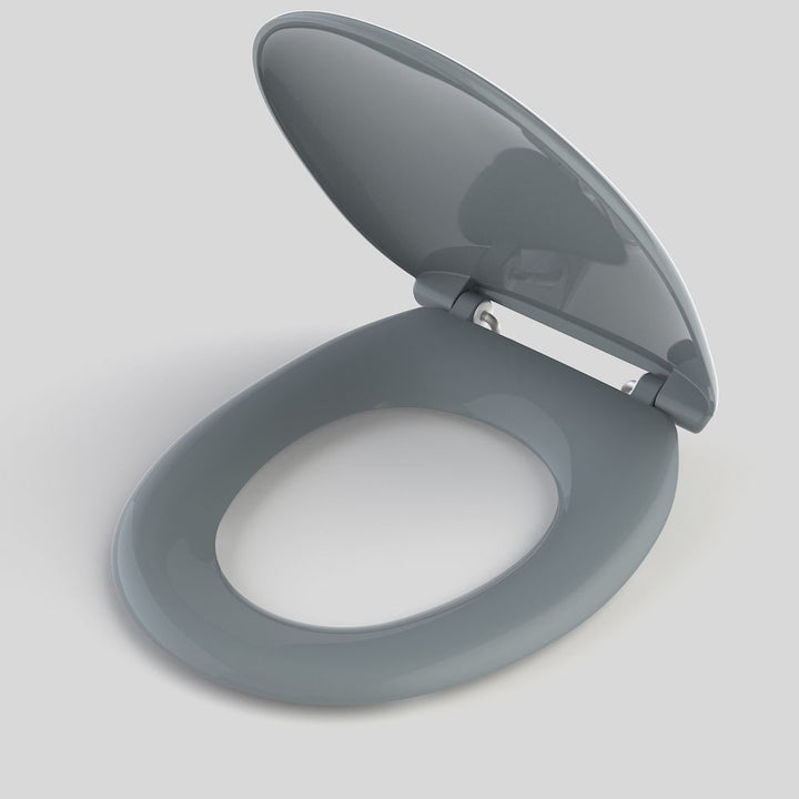 Caroma Caravelle Care Double Flap Toilet Seat Anthracite Grey with GermGard®