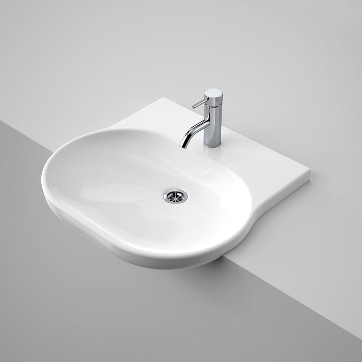 Caroma Opal Sole Semi Recessed Basin 1 Tap Hole