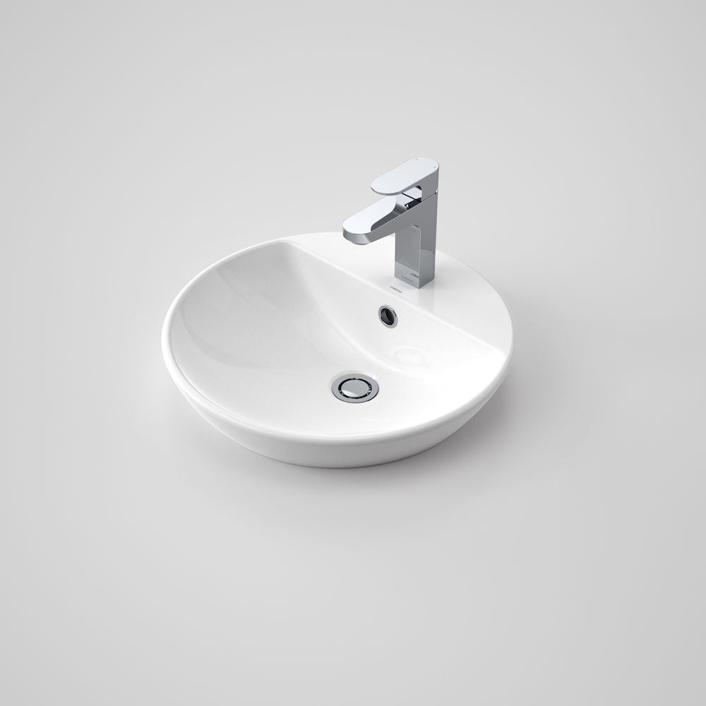 Caroma Orbis Inset Basin 1 Tap Hole White