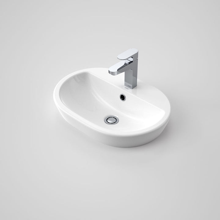 Caroma Track Inset Basin 1 Tap Hole White