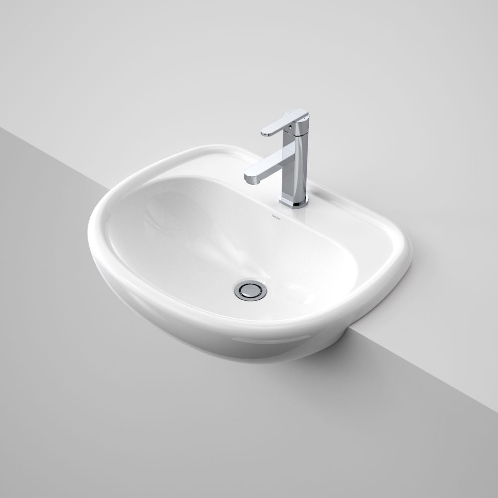 Caroma Caravelle 550 Semi Recessed Basin - 1 Tap Hole