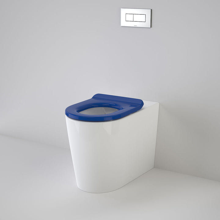 Caroma Liano Cleanflush® Invisi Series II® Easy Height Wall Faced Suite with Liano Care Single Flap Seat - Sorrento Blue (with GermGard®)