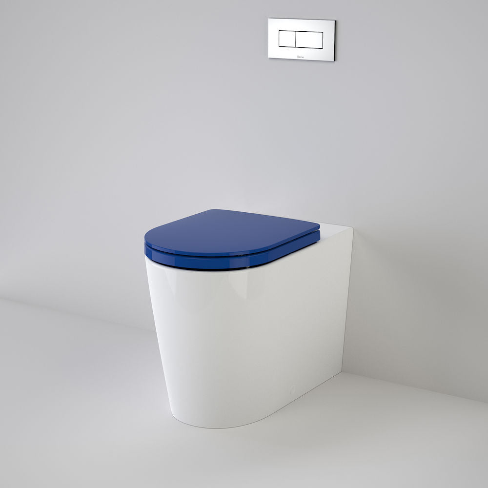 Caroma Liano Cleanflush® Invisi Series II® Easy Height Wall Faced Suite with Liano Double Flap Seat - Sorrento Blue (with GermGard®)